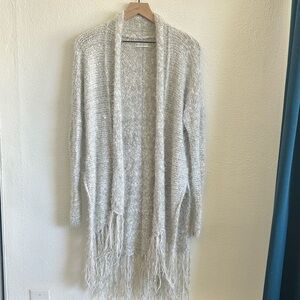 Abercrombie & Fitch Light Gray Fringe Cardigan